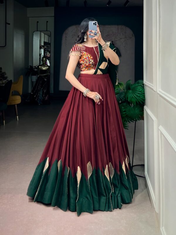 Maroon Chinon Navratri Chaniya Choli