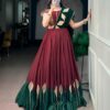 Maroon chinon Navratri chaniya choli - side view