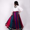 Jewel tone multicolour Navratri chaniya choli skirt with gold border