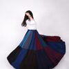 Midnight multicolour panelled Navratri chaniya choli skirt