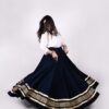 Navy Navratri chaniya choli skirt with heavy gold gota border